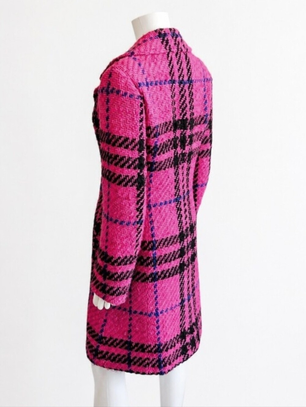 JUNYA WATANABE COMME DES GARCONS | FW01 Pink Plaid Wool Coat Size Medium - Picture 3 of 9